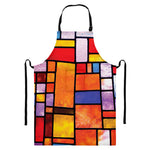 Colorful Stained Glass Mosaic Print Bib Apron With Pocket