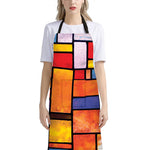 Colorful Stained Glass Mosaic Print Bib Apron With Pocket