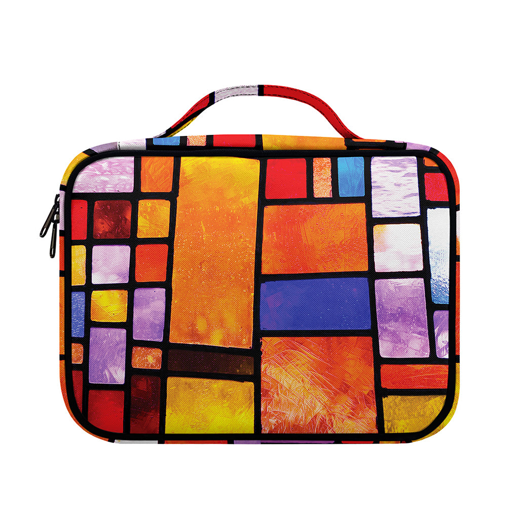 Colorful Stained Glass Mosaic Print Briefcase Bible Bag