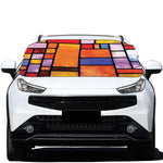 Colorful Stained Glass Mosaic Print Car Windshield Snow Cover