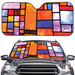 Colorful Stained Glass Mosaic Print Car Windshield Sun Shade