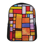 Colorful Stained Glass Mosaic Print Casual Backpack
