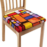 Colorful Stained Glass Mosaic Print Chair Cushion Cover