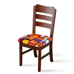 Colorful Stained Glass Mosaic Print Chair Cushion Cover