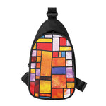 Colorful Stained Glass Mosaic Print Chest Bag