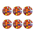 Colorful Stained Glass Mosaic Print Coaster Set