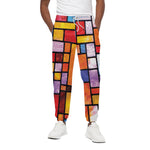 Colorful Stained Glass Mosaic Print Cotton Pants