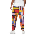 Colorful Stained Glass Mosaic Print Cotton Pants