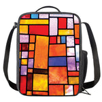 Colorful Stained Glass Mosaic Print Crossbody Lunch Bag