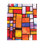 Colorful Stained Glass Mosaic Print Curtain