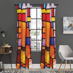Colorful Stained Glass Mosaic Print Curtain
