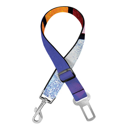 Colorful Stained Glass Mosaic Print Dog Seat Belt