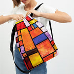 Colorful Stained Glass Mosaic Print Drawstring Backpack