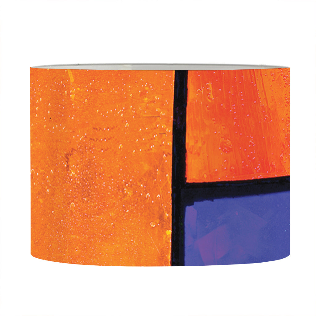 Colorful Stained Glass Mosaic Print Drum Lamp Shade