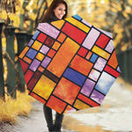 Colorful Stained Glass Mosaic Print Foldable Umbrella