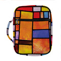 Colorful Stained Glass Mosaic Print Front Pocket Bible Bag