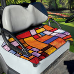Colorful Stained Glass Mosaic Print Golf Cart Seat Cover