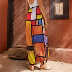 Colorful Stained Glass Mosaic Print Harem Pants