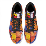 Colorful Stained Glass Mosaic Print High Top Leather Sneakers