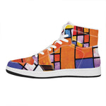 Colorful Stained Glass Mosaic Print High Top Leather Sneakers