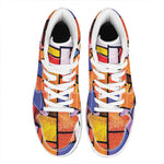 Colorful Stained Glass Mosaic Print High Top Leather Sneakers