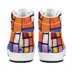 Colorful Stained Glass Mosaic Print High Top Leather Sneakers