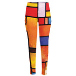 Colorful Stained Glass Mosaic Print High-Waisted Pocket Leggings