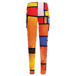 Colorful Stained Glass Mosaic Print High-Waisted Pocket Leggings