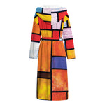 Colorful Stained Glass Mosaic Print Hooded Bathrobe