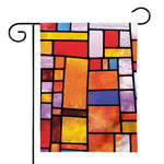 Colorful Stained Glass Mosaic Print House Flag