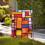 Colorful Stained Glass Mosaic Print House Flag