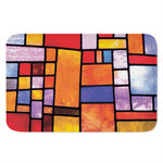 Colorful Stained Glass Mosaic Print Indoor Door Mat