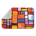 Colorful Stained Glass Mosaic Print Indoor Door Mat