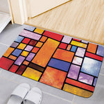 Colorful Stained Glass Mosaic Print Indoor Door Mat