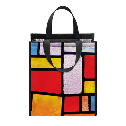 Colorful Stained Glass Mosaic Print Insulated Lunch Tote