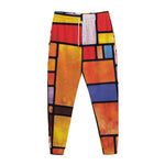 Colorful Stained Glass Mosaic Print Jogger Pants