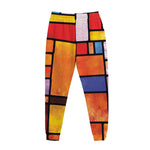 Colorful Stained Glass Mosaic Print Jogger Pants