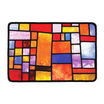Colorful Stained Glass Mosaic Print Kitchen Mat