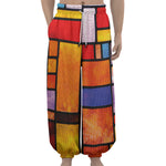 Colorful Stained Glass Mosaic Print Lantern Pants