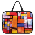 Colorful Stained Glass Mosaic Print Laptop Sleeve With Handle