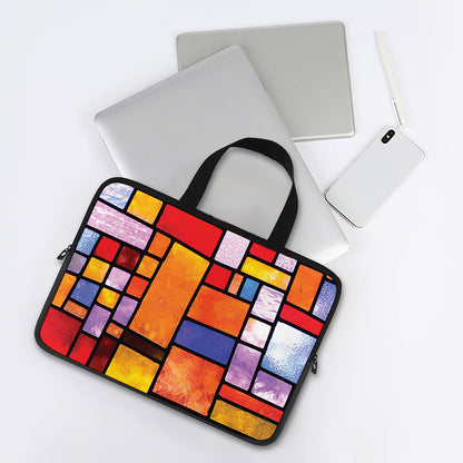 Colorful Stained Glass Mosaic Print Laptop Sleeve With Handle