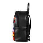 Colorful Stained Glass Mosaic Print Leather Backpack