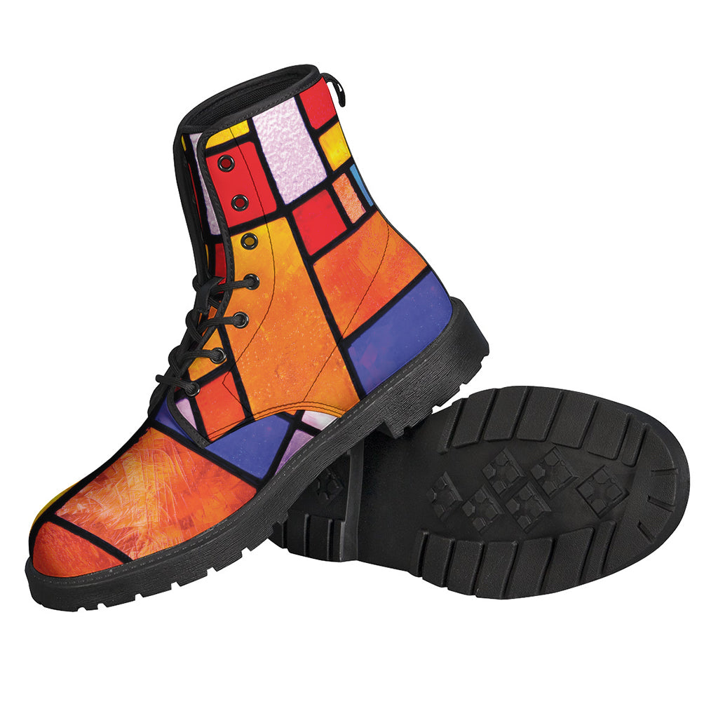 Colorful Stained Glass Mosaic Print Backpack
