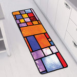 Colorful Stained Glass Mosaic Print Long Kitchen Mat