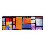 Colorful Stained Glass Mosaic Print Long Kitchen Mat