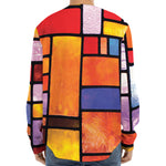 Colorful Stained Glass Mosaic Print Long Sleeve Baseball Jersey