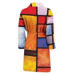 Colorful Stained Glass Mosaic Print Men's Bathrobe