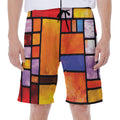Colorful Stained Glass Mosaic Print Men's Beach Shorts
