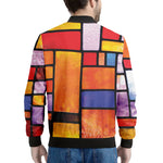 Colorful Stained Glass Mosaic Print Men's Bomber Jacket