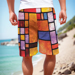 Colorful Stained Glass Mosaic Print Men's Cargo Shorts